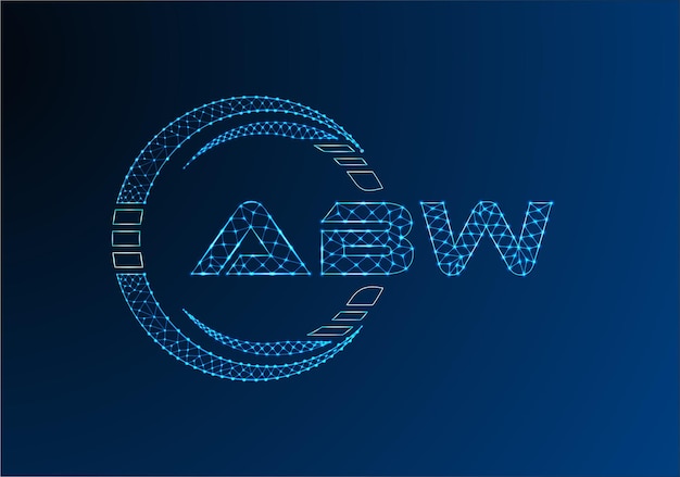 Diseño vectorial del logotipo de letras ABW de baja poli ABW de bajo poli
