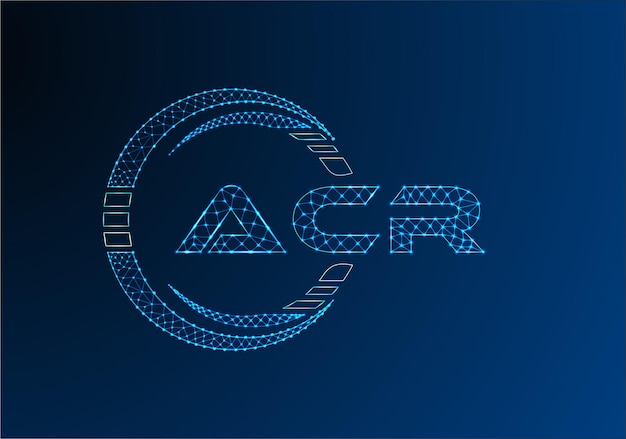 Diseño vectorial de logotipo de letras ACR de bajo poli Diseño de logotipo ACR de alto poli