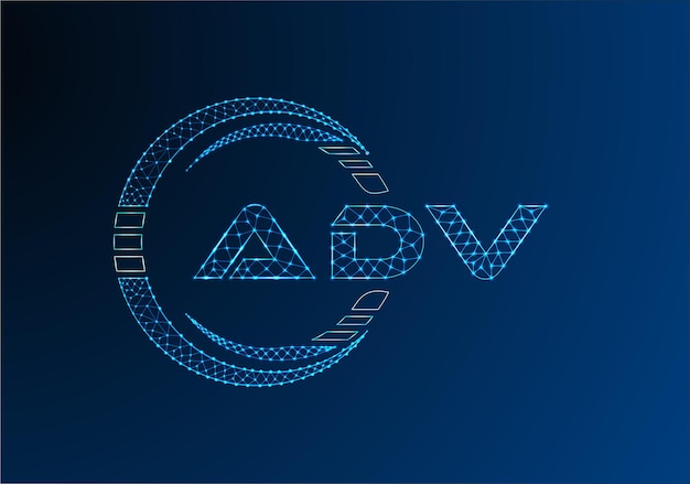 Diseño vectorial del logotipo de letras ADV de baja poli ADV diseño de logotipo de baja poli