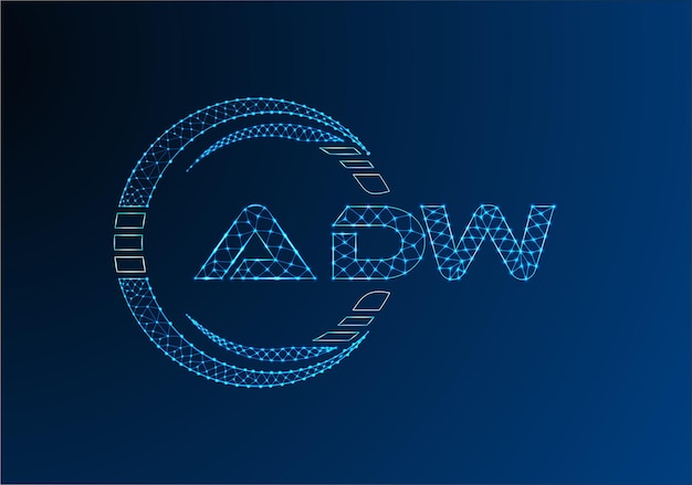 Diseño vectorial del logotipo de letras ADW de baja poli ADW de bajo poli