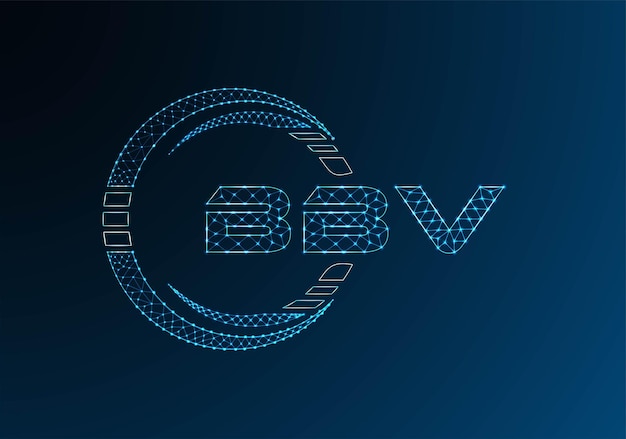 Diseño vectorial del logotipo de las letras de baja poli BBV