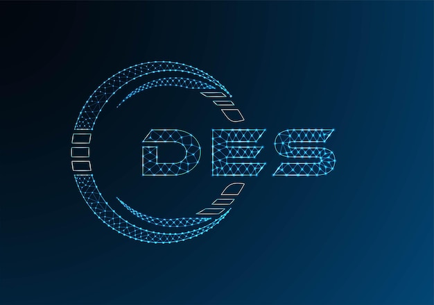 Diseño vectorial de logotipo de letras de baja polimerasa DES Diseño de logotipo