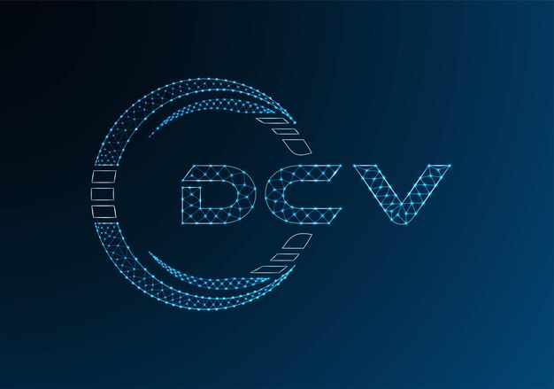 Diseño vectorial del logotipo de las letras DCV de baja polivalencia Diseño del logotipo DCV de bajo polivalencia