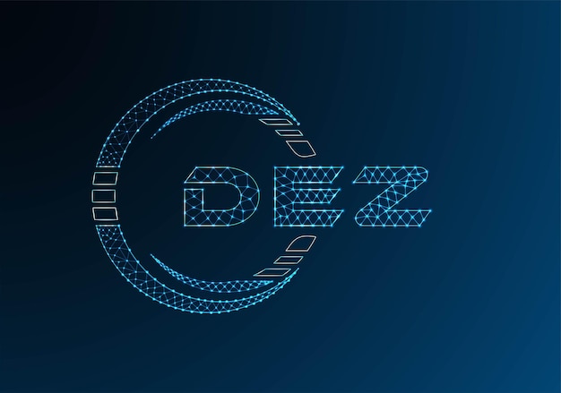 Diseño vectorial de logotipo de letras DEZ de bajo poli