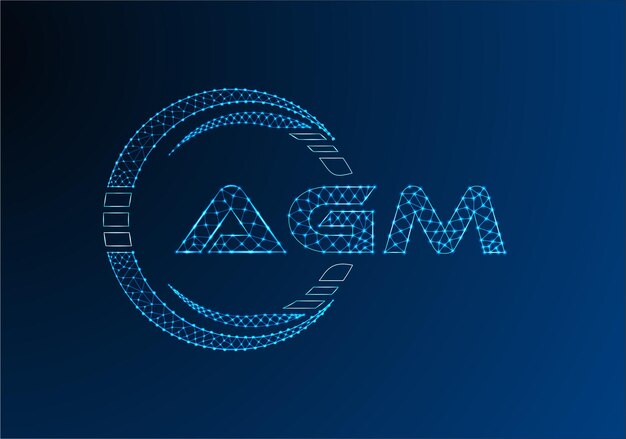 Diseño vectorial de logotipo de letras poli bajas AGM Diseño de logotipo poli bajo AGM