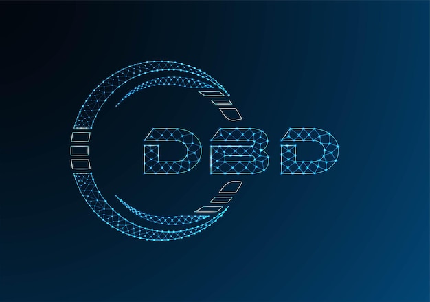 Diseño vectorial de logotipo de letras poli bajas DBD