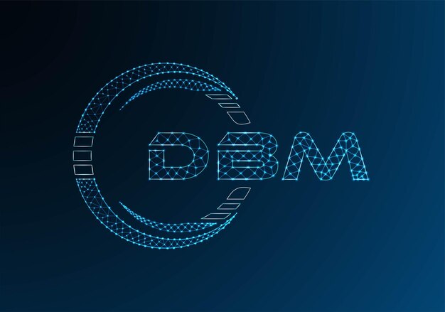Diseño vectorial de logotipo de letras poli bajas DBM