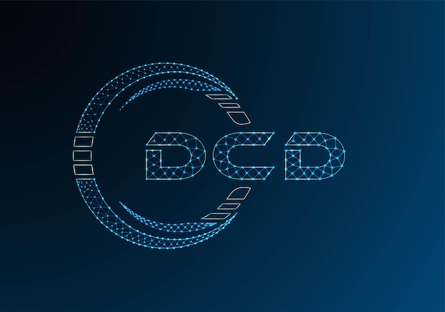 Diseño vectorial de logotipo de letras poli bajas DCD