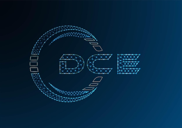 Diseño vectorial de logotipo de letras poli bajas DCE Diseño de logotipo poli bajas dCE