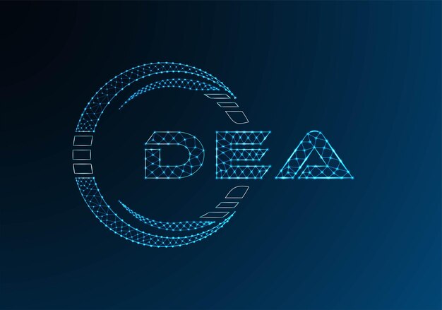 Diseño vectorial de logotipo de letras poli bajas de DEA