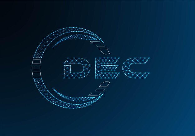 Diseño vectorial de logotipo de letras poli bajas de DEC