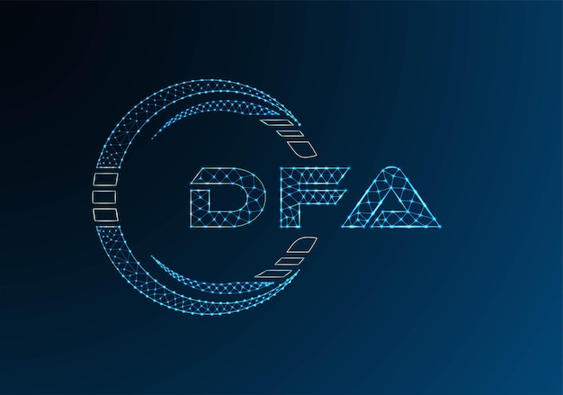 Diseño vectorial de logotipo de letras poli bajas DFA Diseño de logotipo poli bajo DFA