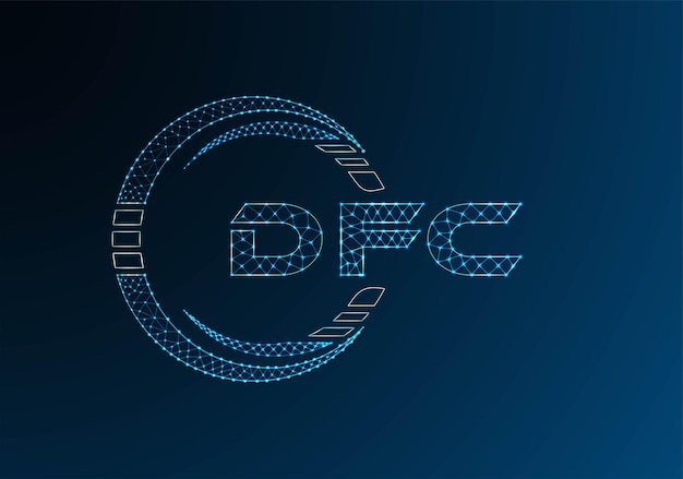 Diseño vectorial de logotipo de letras poli bajas DFC