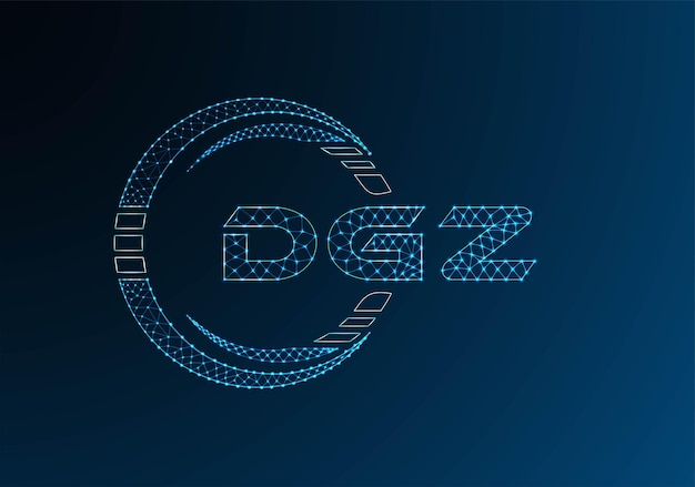 Diseño vectorial del logotipo de letras poli bajas DGZ
