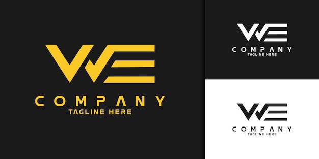 Diseño vectorial del logotipo Letter WE, adecuado para el logotipo de la empresa, el logotipo comercial y la identidad de marca