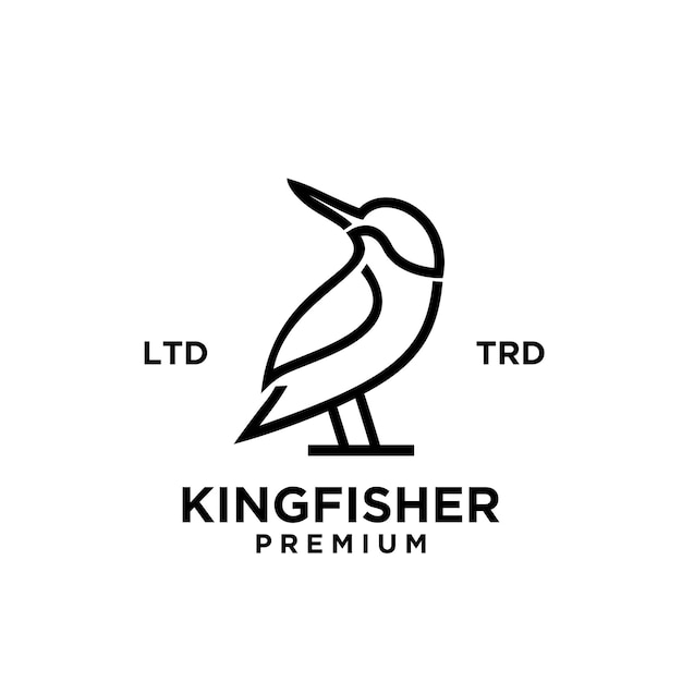 Diseño vectorial del logotipo de la línea kingfisher