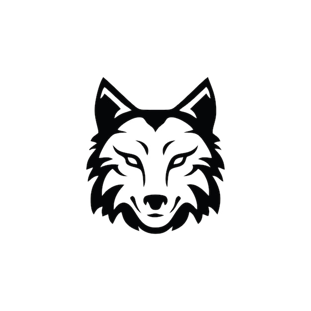 Diseño vectorial de logotipo moderno de perro lobo Ilustración artística