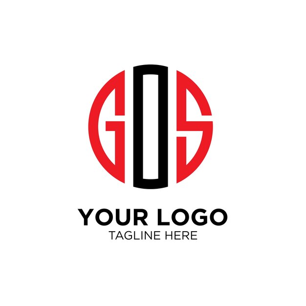 Diseño vectorial del logotipo del monograma de Gos