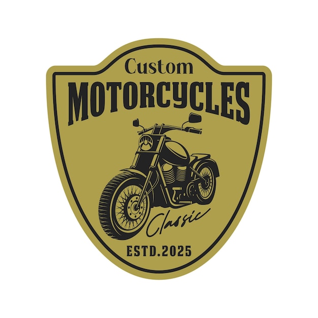 Diseño vectorial del logotipo de motocicletas rápidas personalizadas