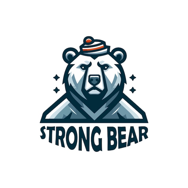 Diseño vectorial del logotipo de oso fuerte