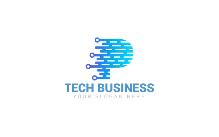 Diseño vectorial del logotipo de P Tech Alphabet para sitios web, negocios en línea y servicios digitales