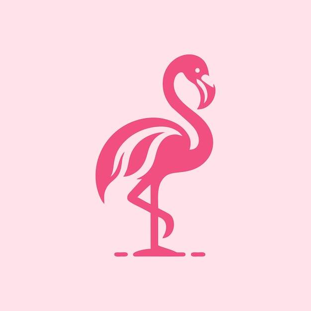 diseño vectorial del logotipo del pájaro flamenco ilustración del pájario flamenco hermoso y elegante diseño del pájero flamenco