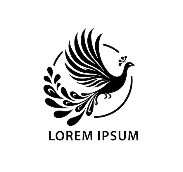 Diseño vectorial del logotipo del pavo real