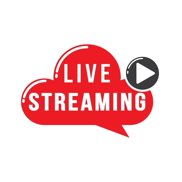 Diseño vectorial de logotipo plano de transmisión en vivo