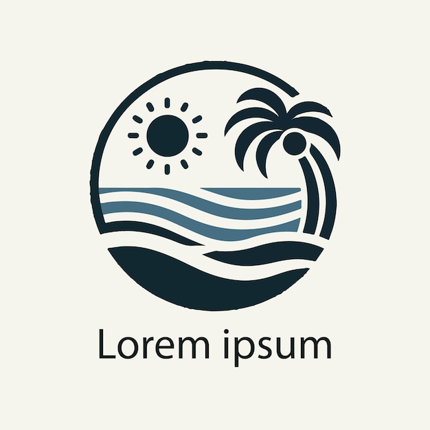Diseño vectorial del logotipo de playa
