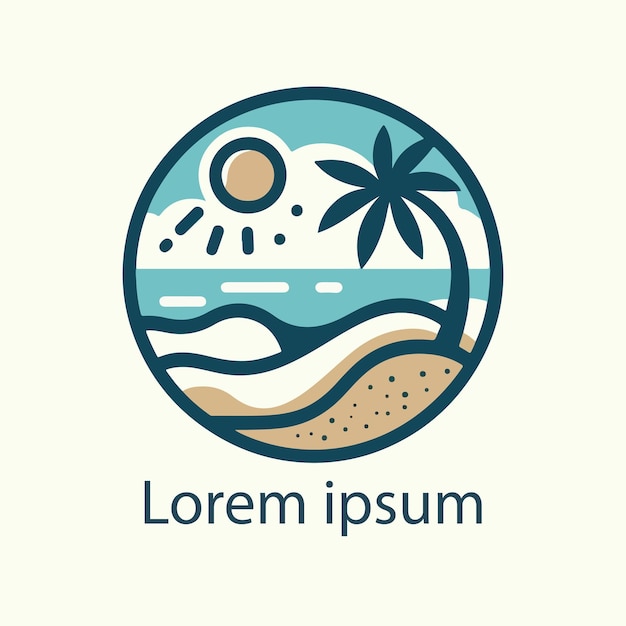 Diseño vectorial del logotipo de playa