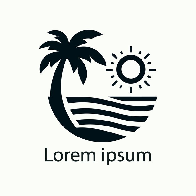 Diseño vectorial del logotipo de playa