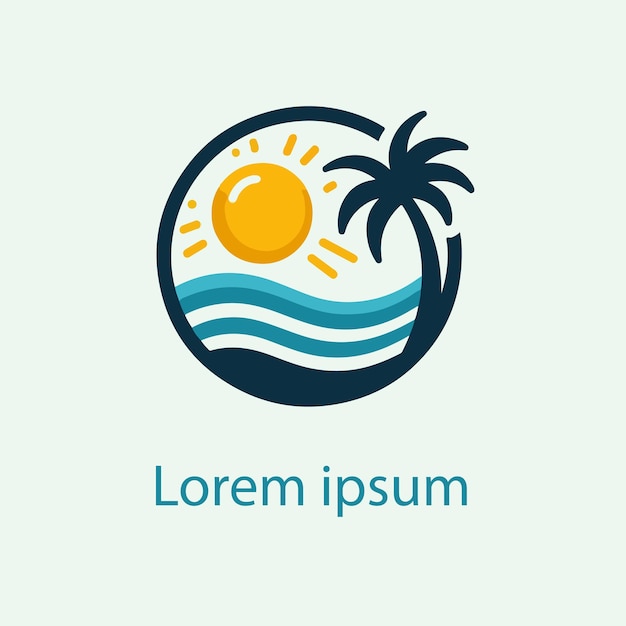 Diseño vectorial del logotipo de playa