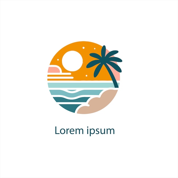 Diseño vectorial del logotipo de playa