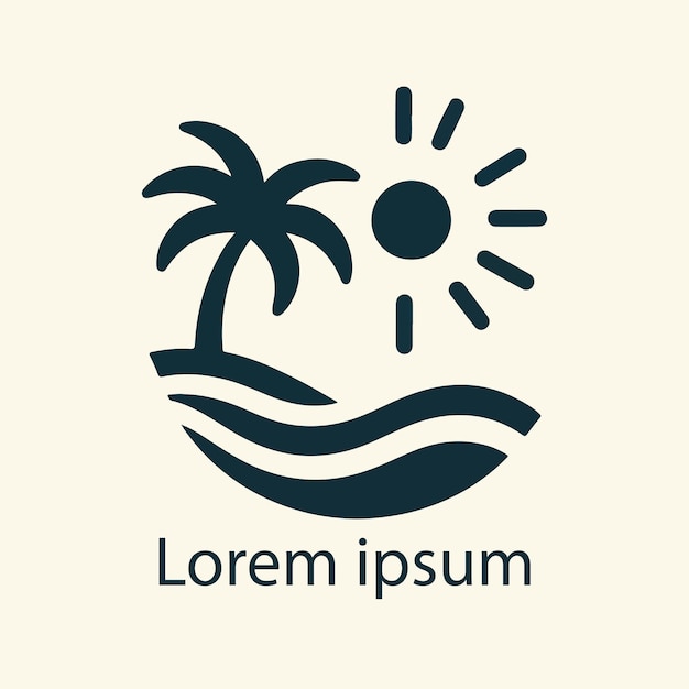 Diseño vectorial del logotipo de playa