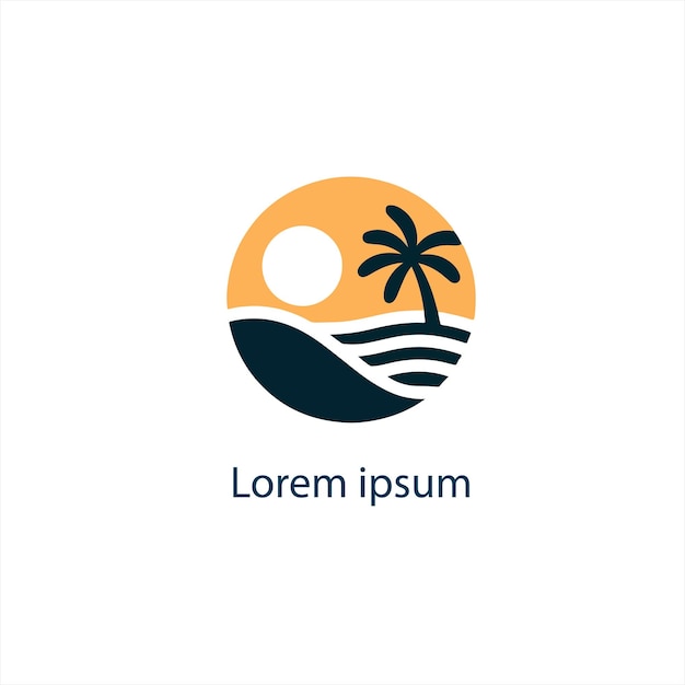 Diseño vectorial del logotipo de playa