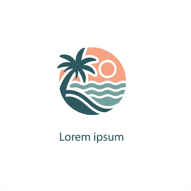 Diseño vectorial del logotipo de playa