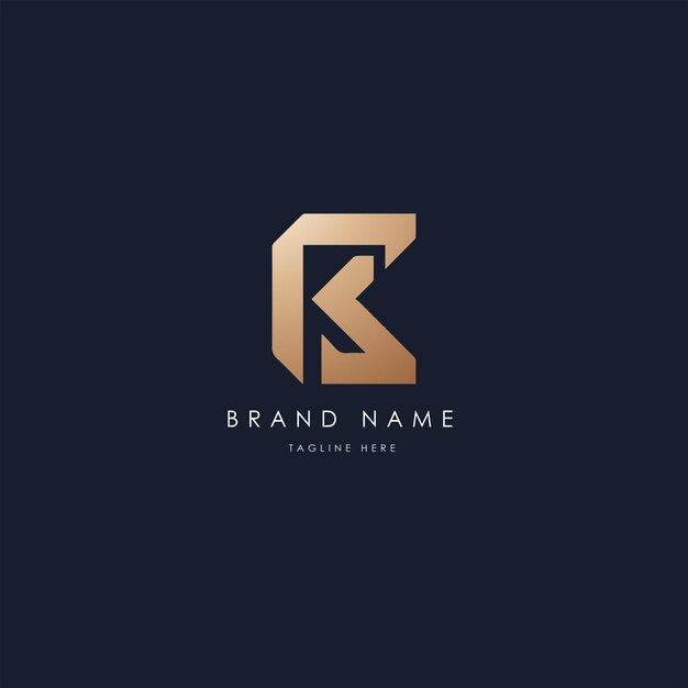 Diseño vectorial del logotipo SC Imagen vectorial de estilo dorado de lujo alfabético