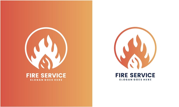Diseño vectorial de logotipo de servicio de bomberos plantilla de diseño de logotipo plano de estilo minimalista