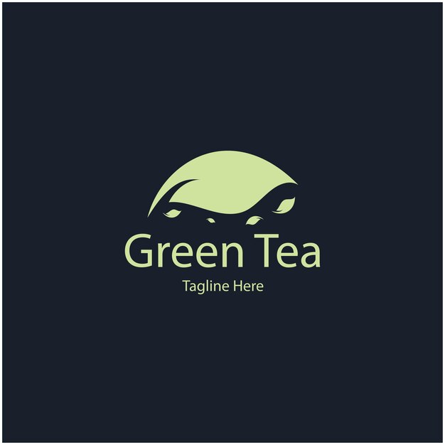 Diseño vectorial del logotipo de la taza de té plantilla de logotipo del vector del té verde