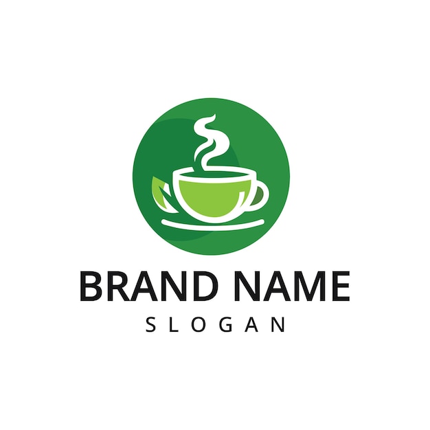 Diseño vectorial del logotipo del té plantilla del logotipo vector del té verde