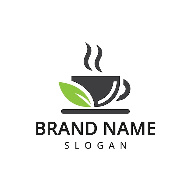 Diseño vectorial del logotipo del té plantilla del logotipo vector del té verde