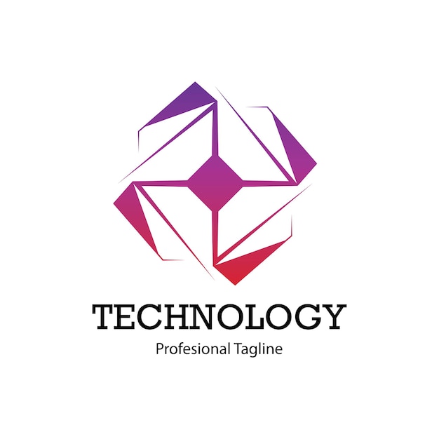 Diseño vectorial de logotipo de tecnología abstracta