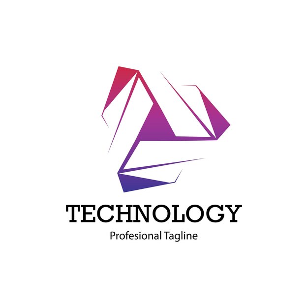 Diseño vectorial de logotipo de tecnología abstracta