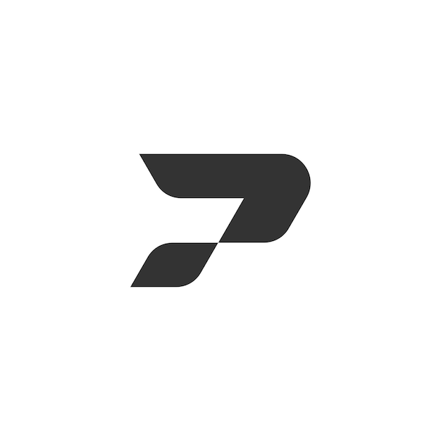 Diseño vectorial del logotipo de la tecnología de la letra P