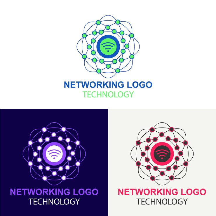 Vector diseño vectorial del logotipo de la tecnología de redes globales