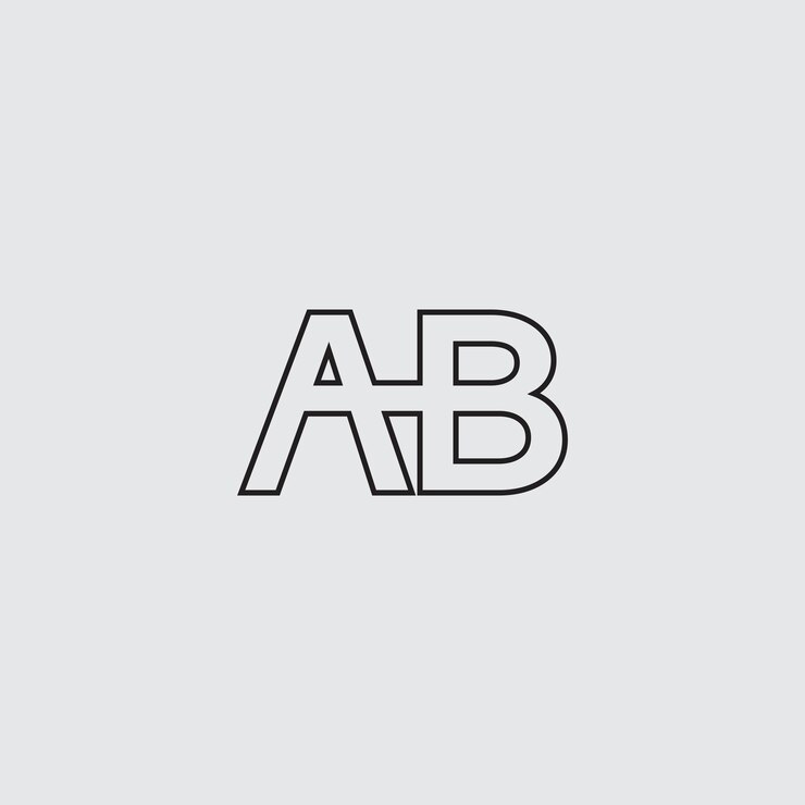 diseño vectorial del logotipo de texto ab