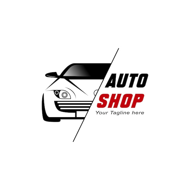 Diseño vectorial del logotipo de la tienda de automóviles