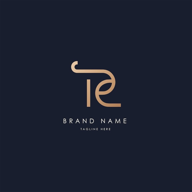 Diseño vectorial del logotipo de TR Imagen vectorial de estilo dorado de lujo alfabético