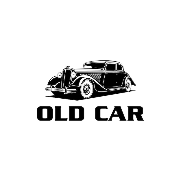 Diseño vectorial del logotipo de transporte de automóviles antiguos