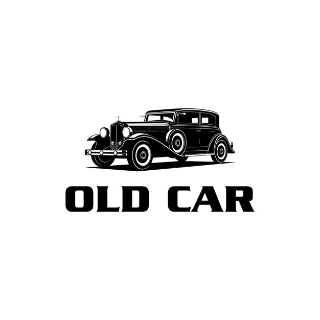 Diseño vectorial del logotipo de transporte de automóviles antiguos